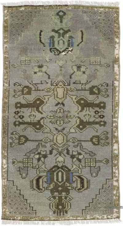 Vintage Turkish Hand-Knotted Rug - 1' 8" x 3' 1" (20" x 37")