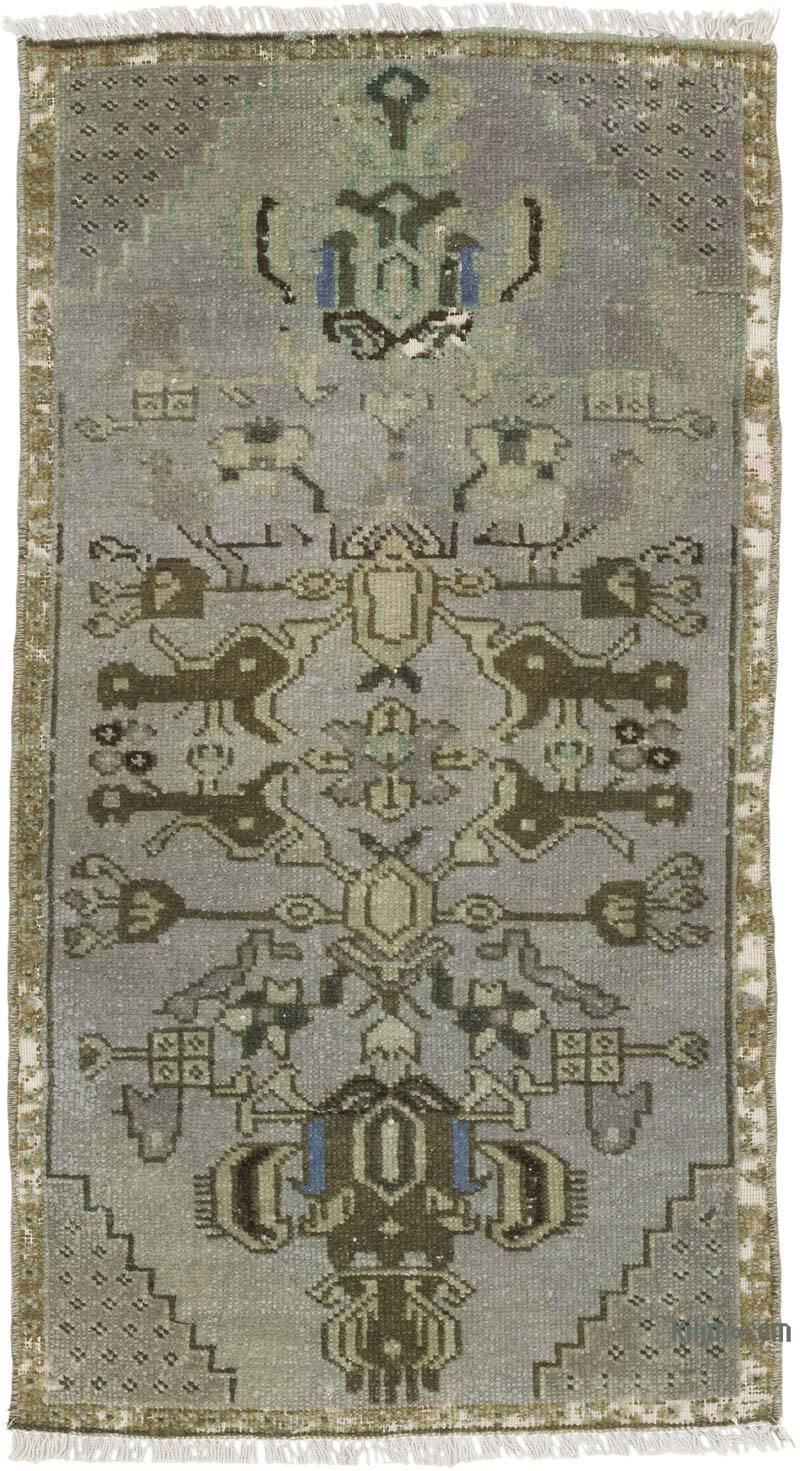 Alfombra Vintage Turca Anudada a Mano - 50 cm x 93 cm - K0080511
