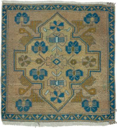 El Dokuma Vintage Halı - 61 cm x 64 cm