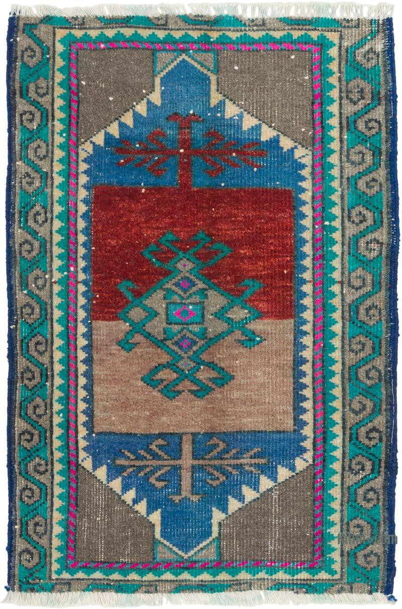 Alfombra Vintage Turca Anudada a Mano - 50 cm x 72 cm - K0080515