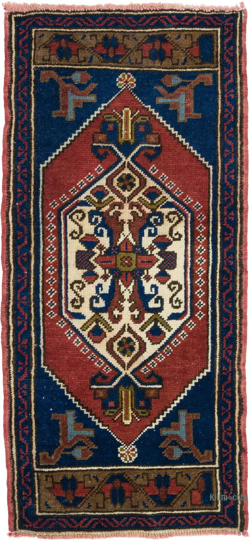El Dokuma Vintage Halı - 52 cm x 112 cm - K0080517