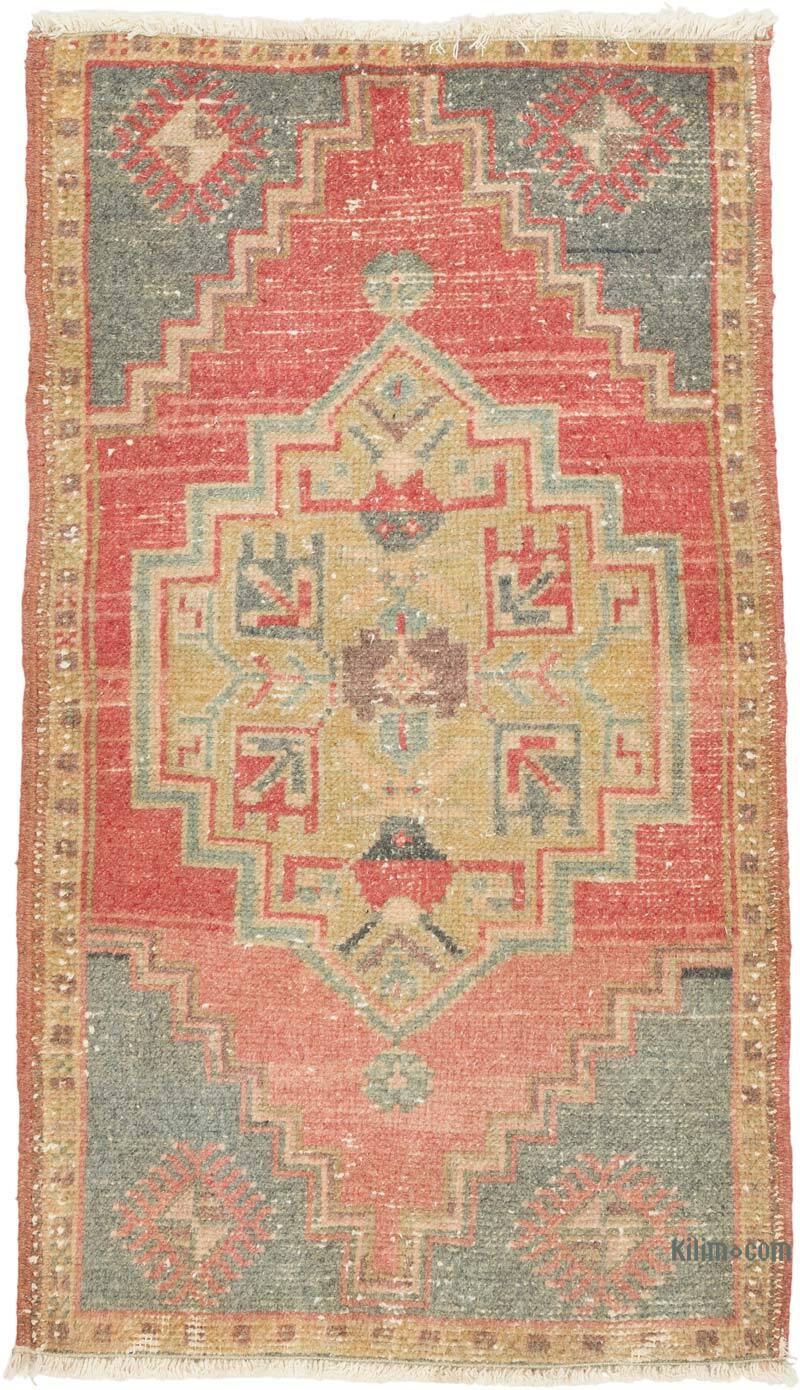Alfombra Vintage Turca Anudada a Mano - 58 cm x 100 cm - K0080521