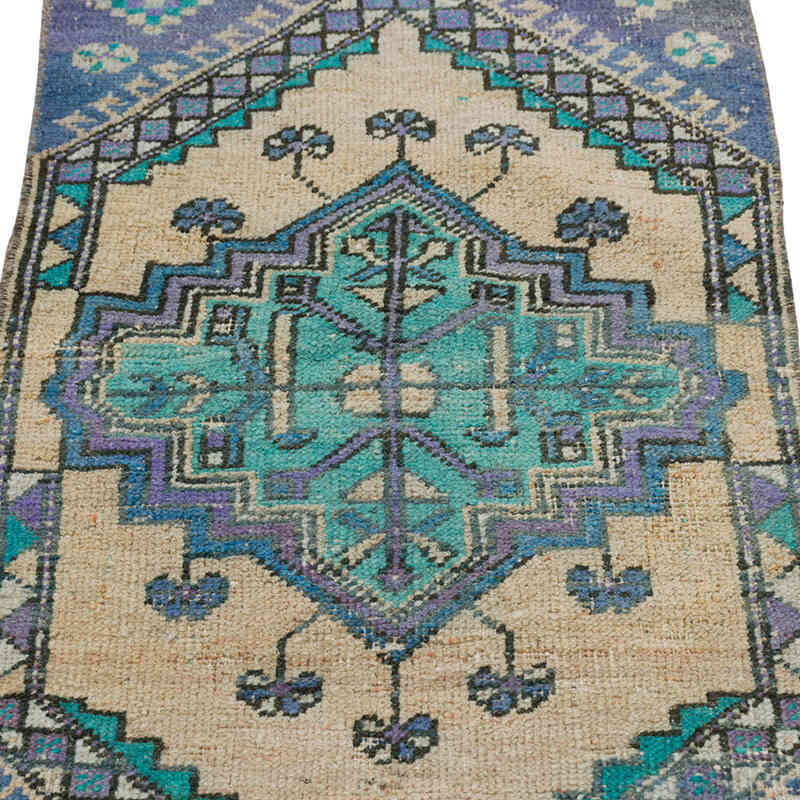 Alfombra Vintage Turca Anudada a Mano - 44 cm x 89 cm - K0080523