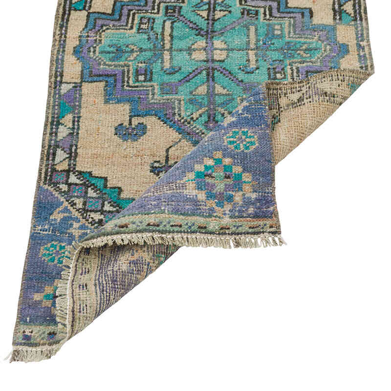 Alfombra Vintage Turca Anudada a Mano - 44 cm x 89 cm - K0080523