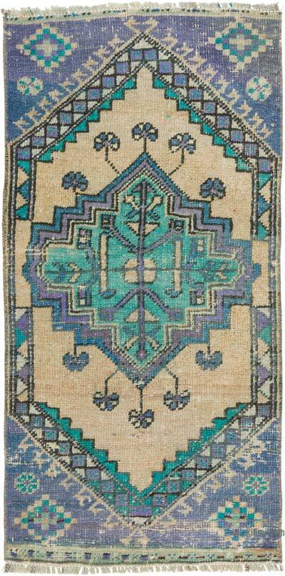 Alfombra Vintage Turca Anudada a Mano - 44 cm x 89 cm