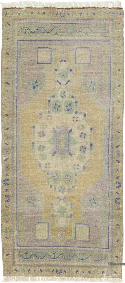 Alfombra Vintage Turca Anudada a Mano - 52 cm x 113 cm