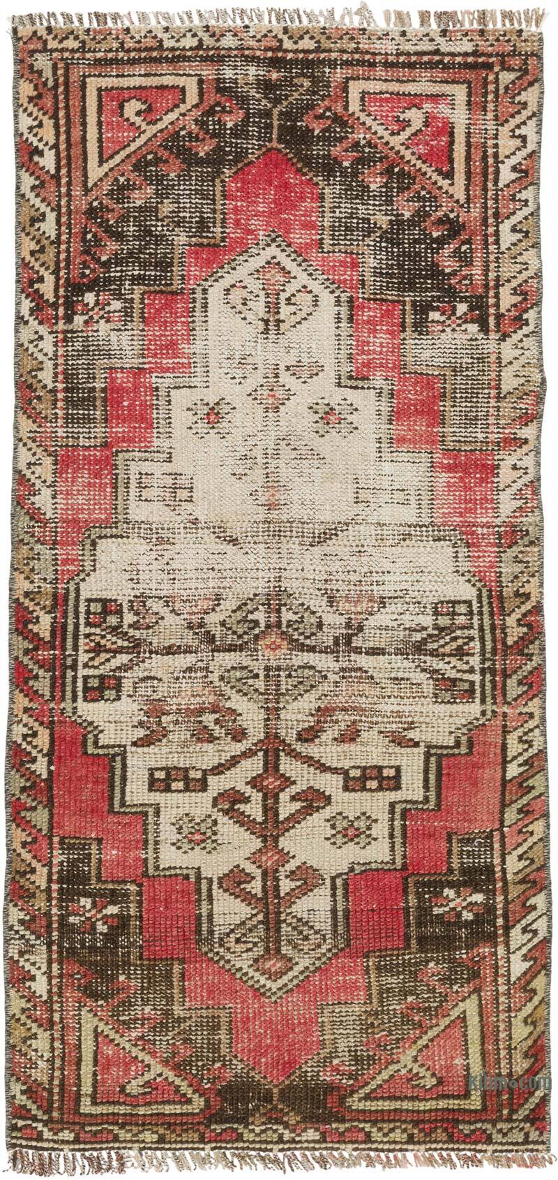 Alfombra Vintage Turca Anudada a Mano - 46 cm x 96 cm - K0080525