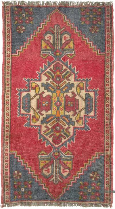 El Dokuma Vintage Halı - 58 cm x 107 cm
