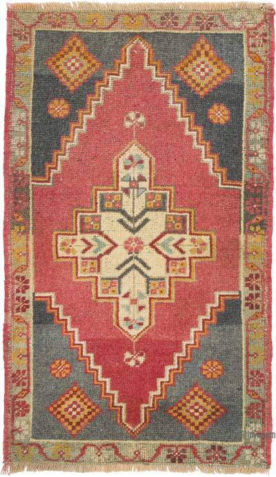 El Dokuma Vintage Halı - 58 cm x 96 cm