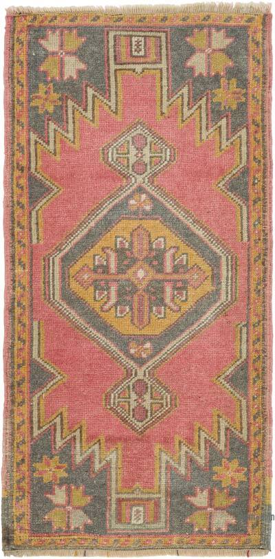 Vintage Turkish Hand-Knotted Rug - 1' 7" x 3' 3" (19" x 39")