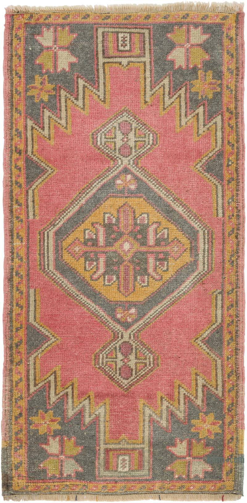 El Dokuma Vintage Halı - 48 cm x 99 cm - K0080530