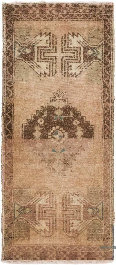 Alfombra Vintage Turca Anudada a Mano - 45 cm x 104 cm