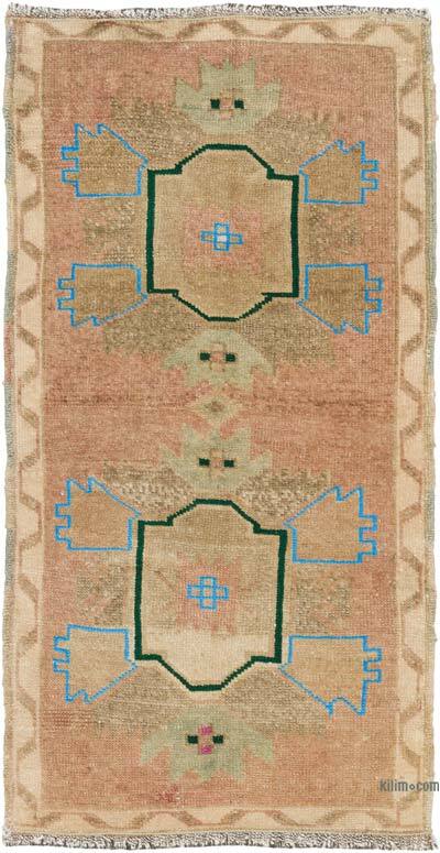 Vintage Turkish Hand-Knotted Rug - 1' 9" x 3' 5" (21" x 41")