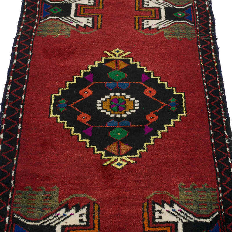 Alfombra Vintage Turca Anudada a Mano - 52 cm x 120 cm - K0080543