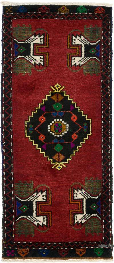 El Dokuma Vintage Halı - 52 cm x 120 cm