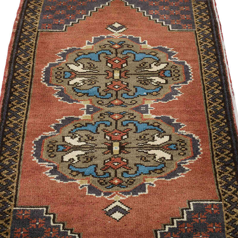 El Dokuma Vintage Halı - 50 cm x 92 cm - K0080544