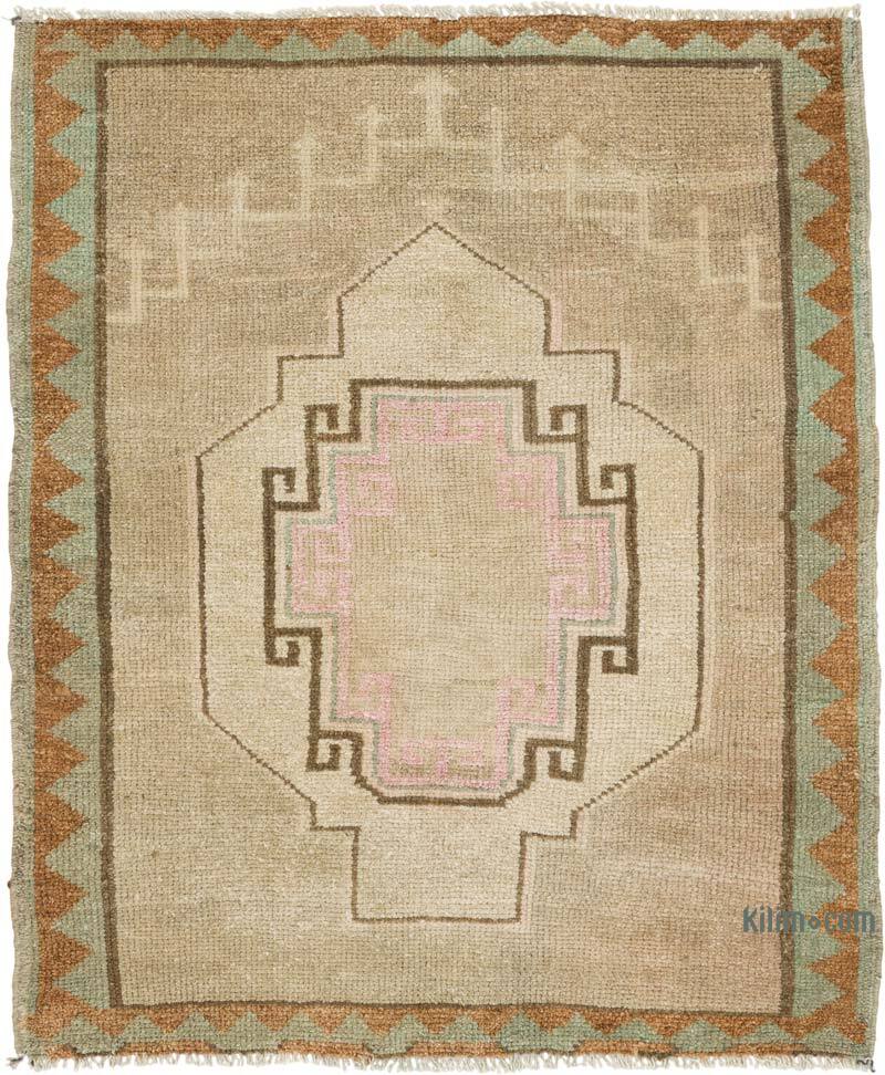 El Dokuma Vintage Halı - 78 cm x 93 cm - K0080547