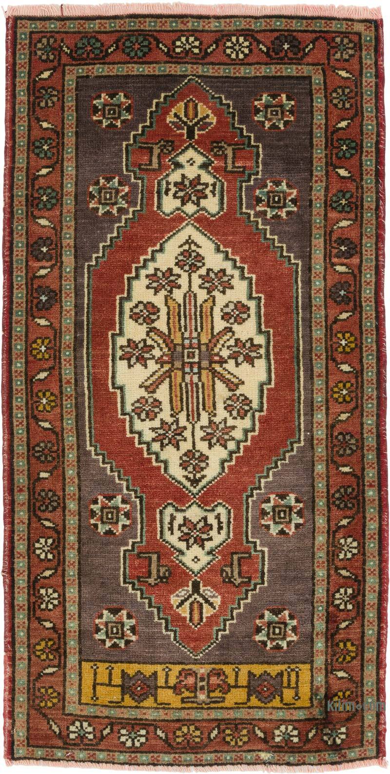 Alfombra Vintage Turca Anudada a Mano - 51 cm x 100 cm - K0080548