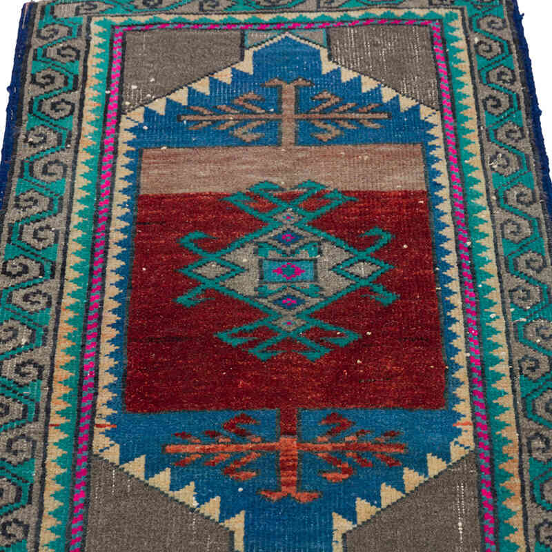 El Dokuma Vintage Halı - 49 cm x 75 cm - K0080550