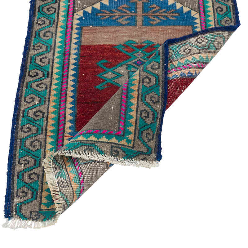 El Dokuma Vintage Halı - 49 cm x 75 cm - K0080550