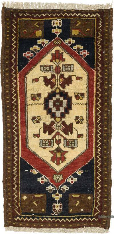 Vintage Turkish Hand-Knotted Rug - 1' 6" x 3'  (18" x 36")