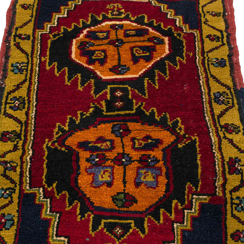 El Dokuma Vintage Halı - 52 cm x 86 cm - K0080552