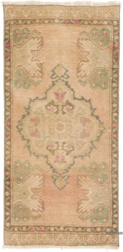 Vintage Turkish Hand-Knotted Rug - 1' 8" x 3' 5" (20" x 41")