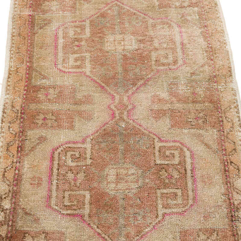 El Dokuma Vintage Halı - 52 cm x 96 cm - K0080558