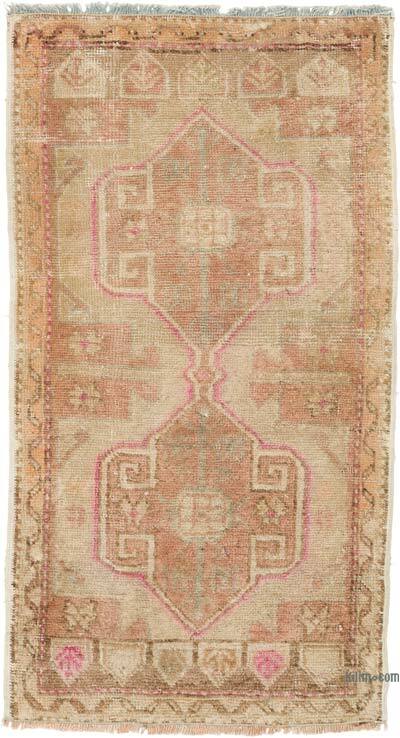 Vintage Turkish Hand-Knotted Rug - 1' 8" x 3' 2" (20" x 38")