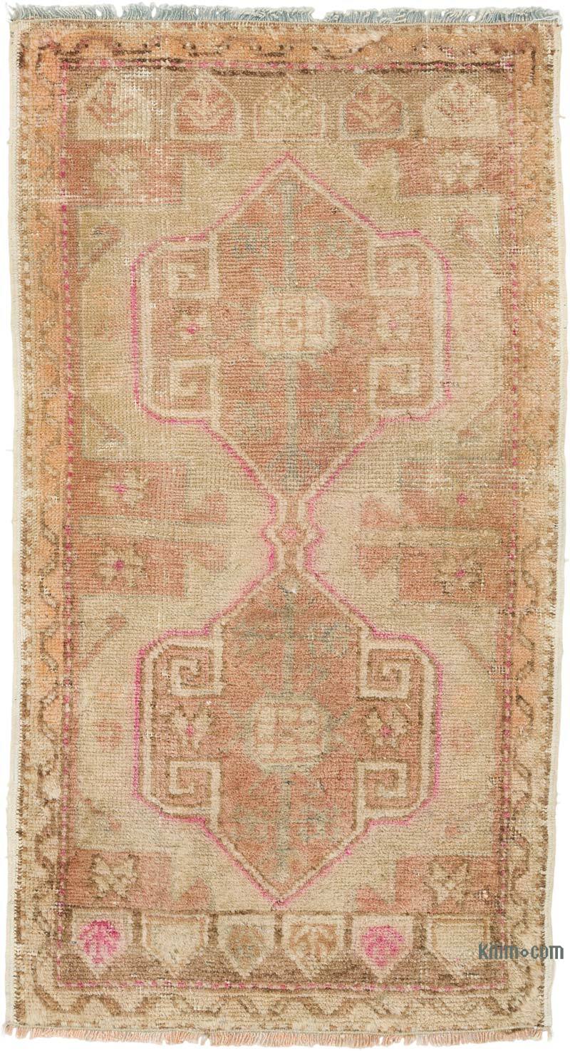 El Dokuma Vintage Halı - 52 cm x 96 cm - K0080558