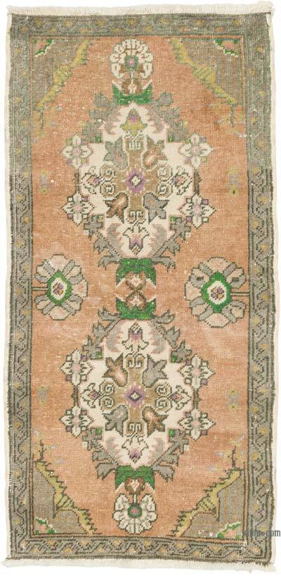 Vintage Turkish Hand-Knotted Rug - 1' 7" x 3' 3" (19" x 39")