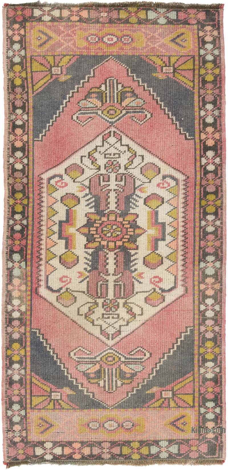 Alfombra Vintage Turca Anudada a Mano - 58 cm x 118 cm - K0080566