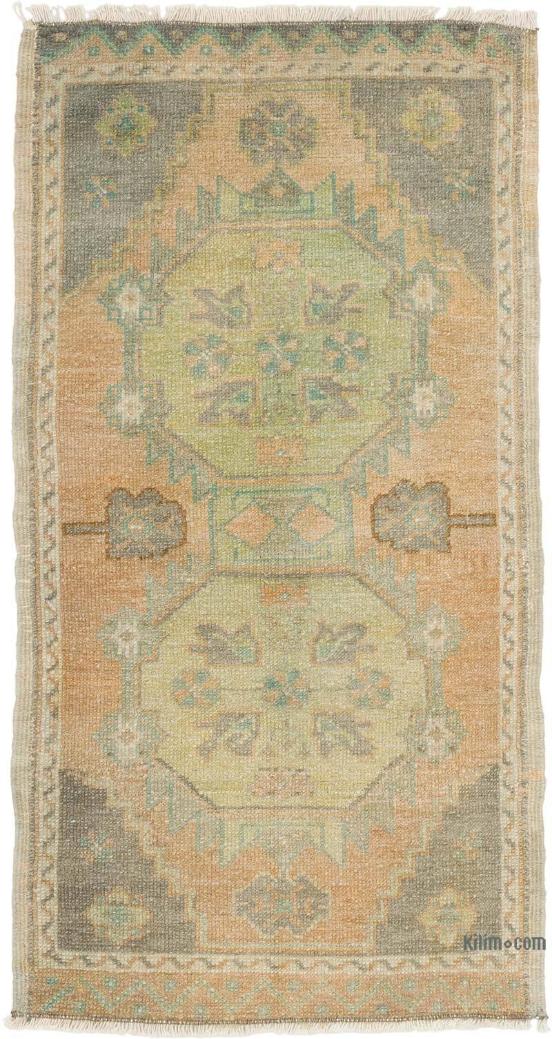 Alfombra Vintage Turca Anudada a Mano - 53 cm x 102 cm - K0080568