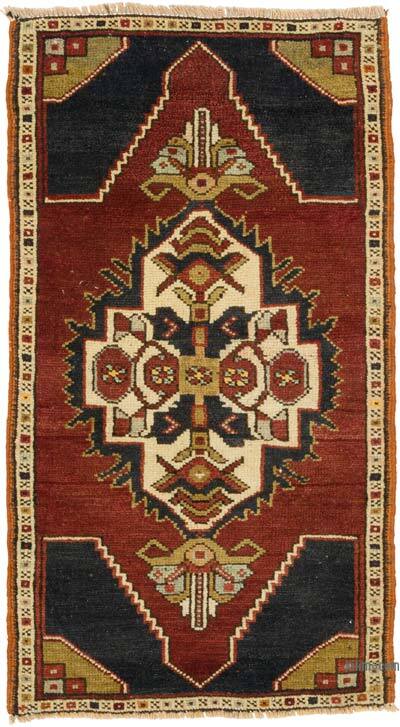 Alfombra Vintage Turca Anudada a Mano - 53 cm x 94 cm