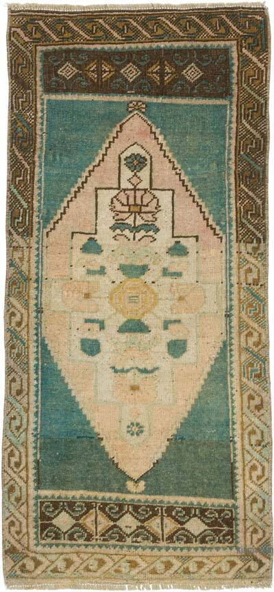 Vintage Turkish Hand-Knotted Rug - 1' 7" x 3' 5" (19" x 41")