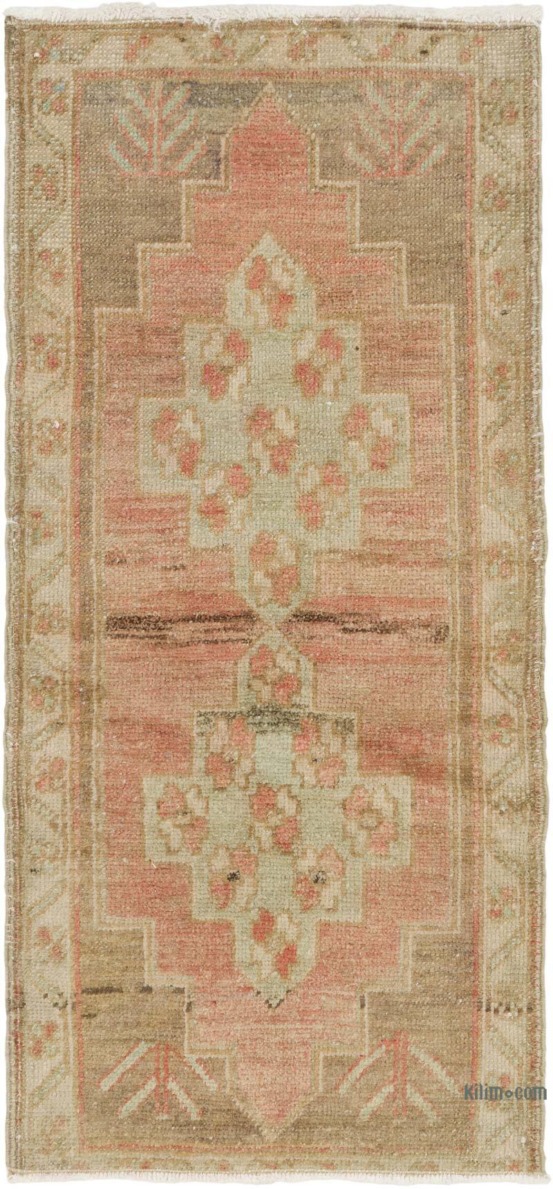 Alfombra Vintage Turca Anudada a Mano - 44 cm x 91 cm - K0080573