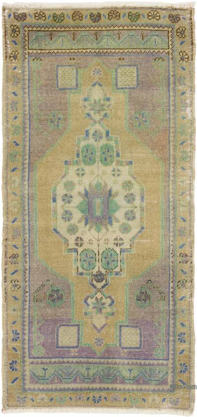 El Dokuma Vintage Halı - 52 cm x 107 cm