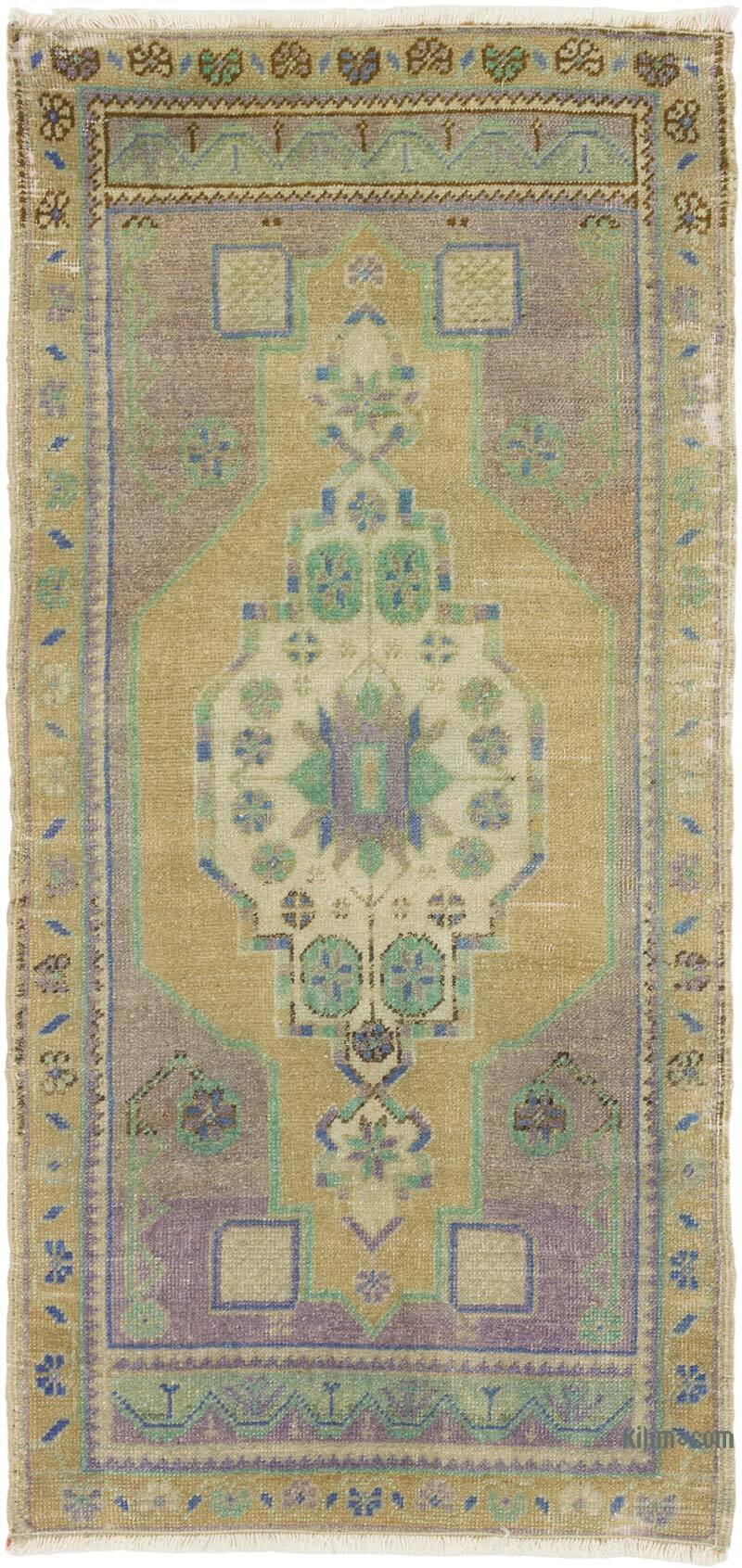 El Dokuma Vintage Halı - 52 cm x 107 cm - K0080589
