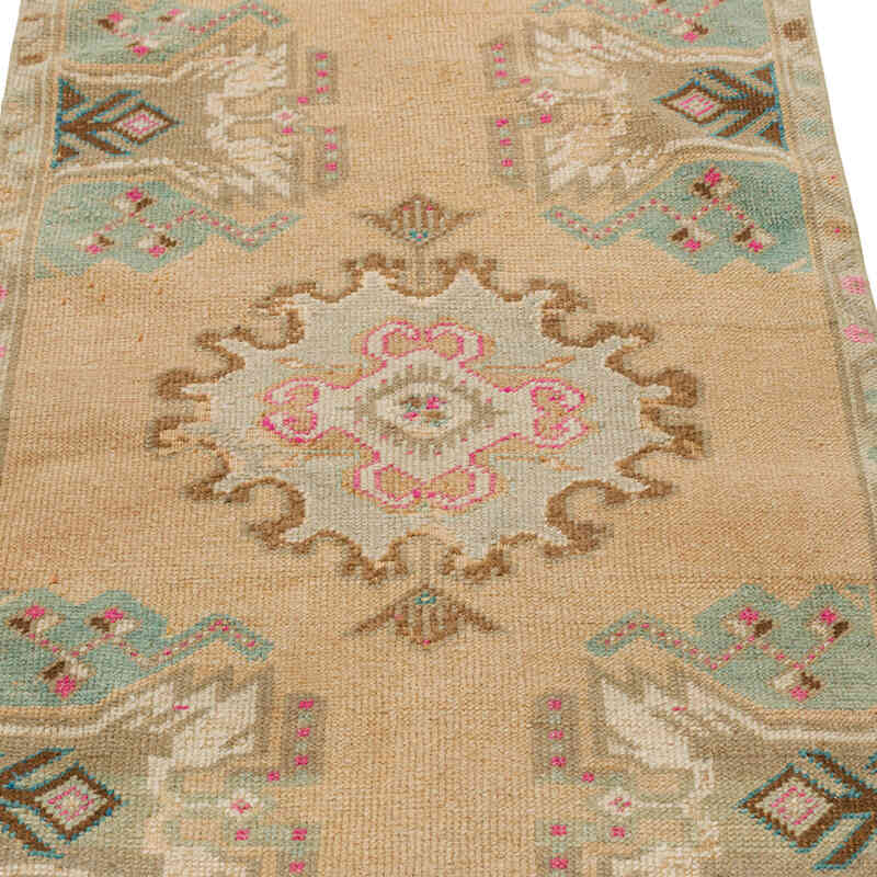 Alfombra Vintage Turca Anudada a Mano - 56 cm x 108 cm - K0080590