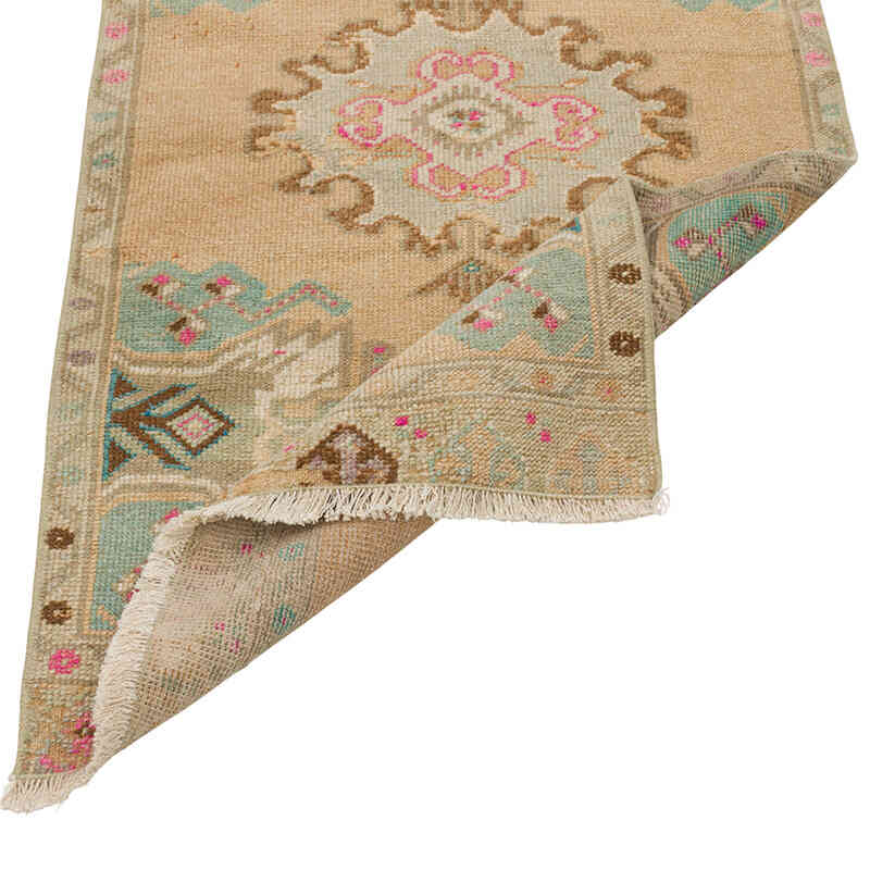 Alfombra Vintage Turca Anudada a Mano - 56 cm x 108 cm - K0080590