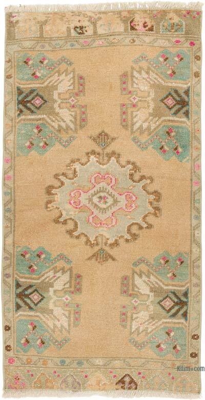 Vintage Turkish Hand-Knotted Rug - 1' 10" x 3' 7" (22" x 43")