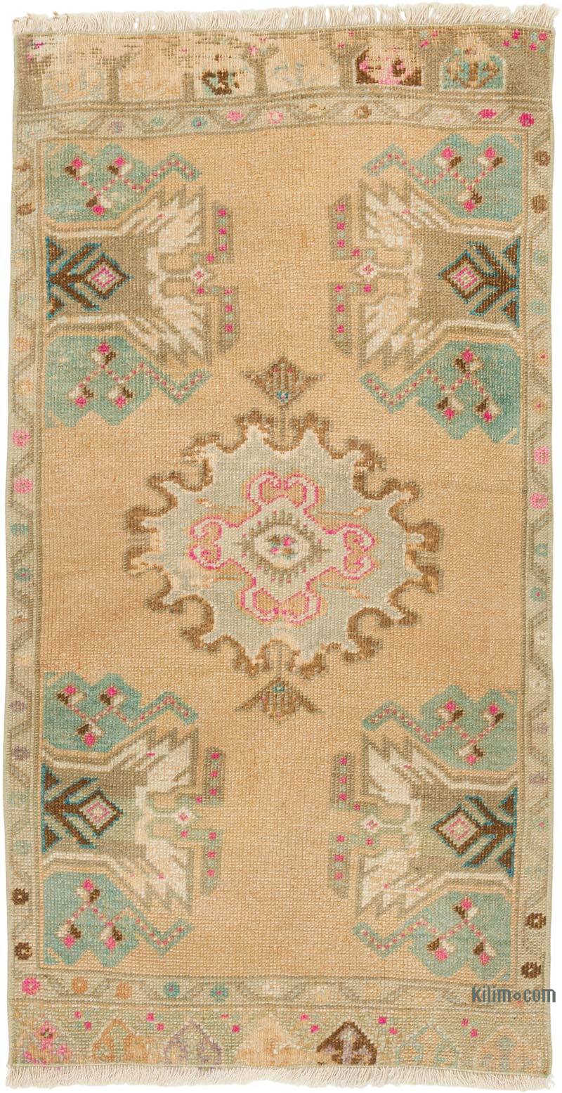 Alfombra Vintage Turca Anudada a Mano - 56 cm x 108 cm - K0080590