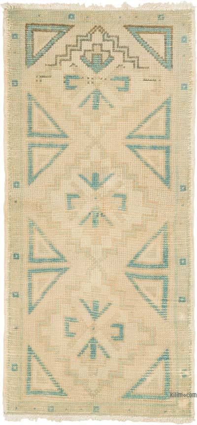 Vintage Turkish Hand-Knotted Rug - 1' 8" x 3' 7" (20" x 43")