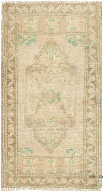 El Dokuma Vintage Halı - 51 cm x 95 cm