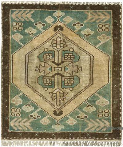 Alfombra Vintage Turca Anudada a Mano - 50 cm x 58 cm