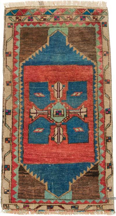 El Dokuma Vintage Halı - 48 cm x 87 cm