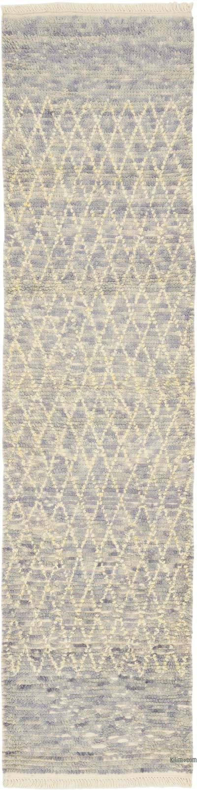 New Moroccan Style Hand-Knotted Tulu Runner - 2' 8" x 10' 7" (32" x 127")