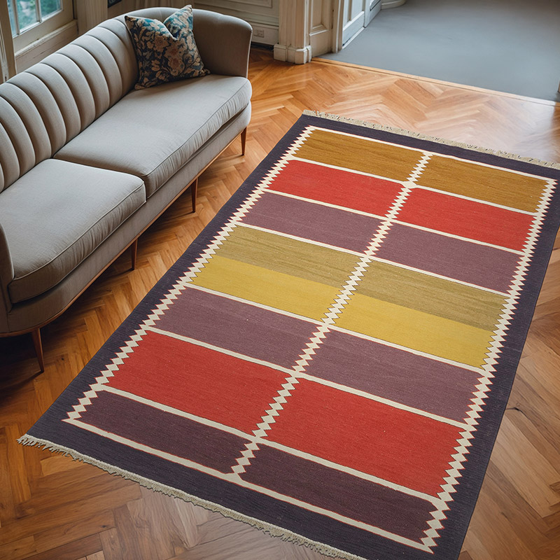 New Handwoven Turkish Kilim Rug - K0080652