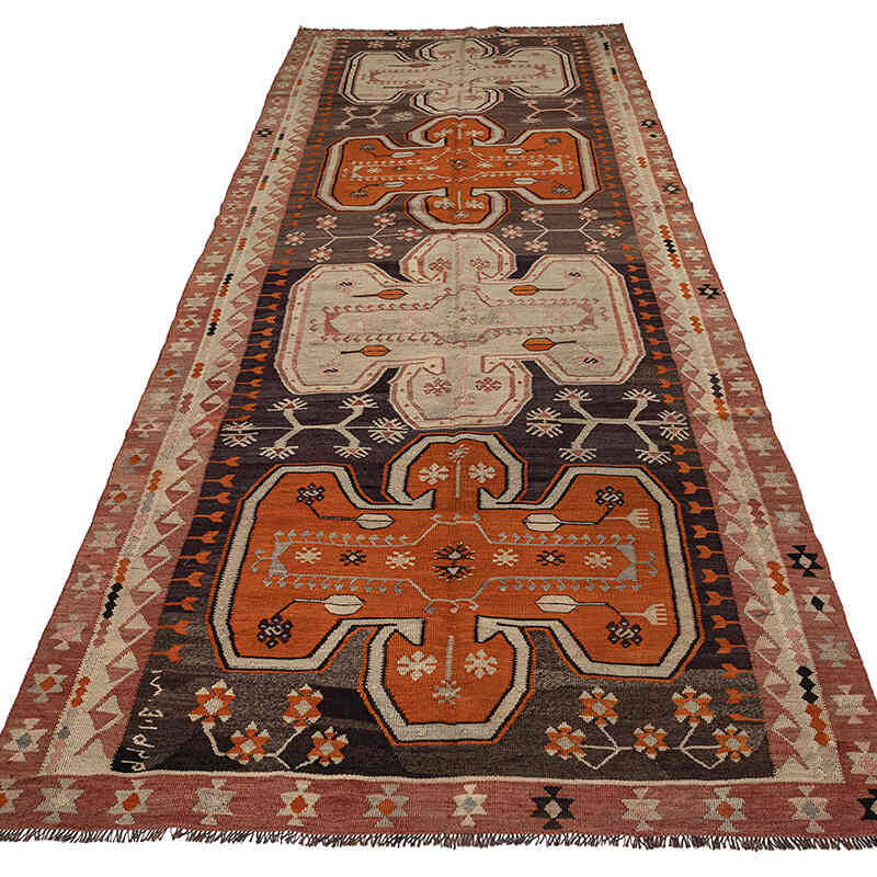 Vintage Kars Kilim Rug - 4' 9" x 11' 10" (57" x 142") - K0080666