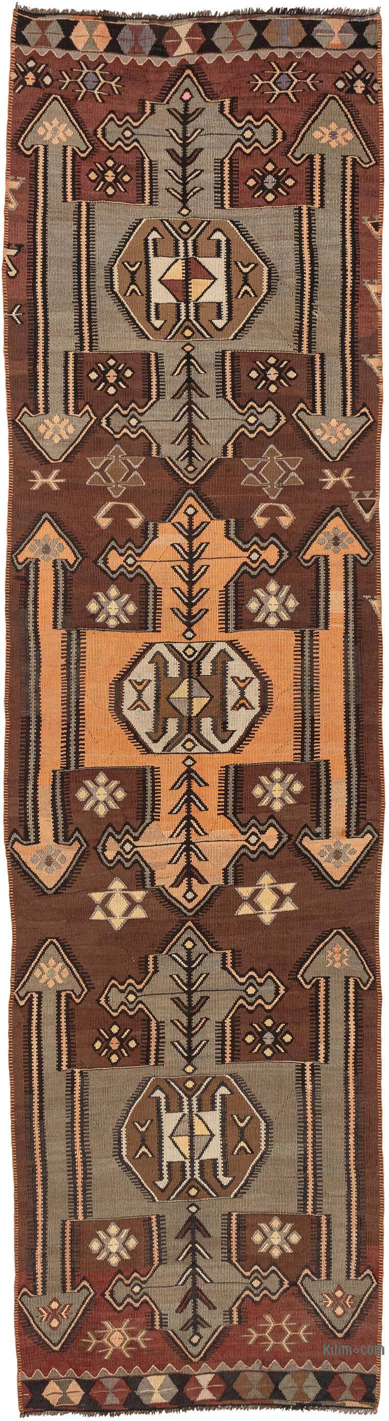 Vintage Kars Kilim Runner - 3' 2" x 11' 5" (38" x 137") - K0080682